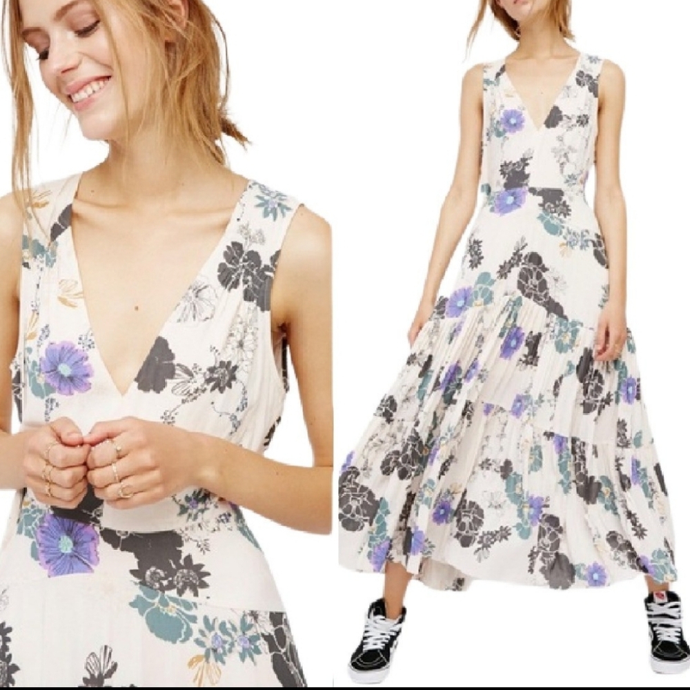 FREE PEOPLE SURE THING FLORAL MAXIDRESS